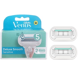 ภาพหน้าปกสินค้าGillette Venus Deluxe Smooth Sensitive Blades (2 pcs) ใบมีดรุ่นพิเศษ 5 ชั้นอุปกรณ์เสริมสำหรับเปลี่ยนแพ็คจำนวน2ชิ้น ซึ่งคุณอาจชอบสินค้านี้
