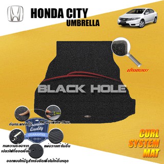 Honda City 2008-2013 Trunk ถาดท้ายรถ พรมไวนิลดักฝุ่น (หนา20มม เย็บขอบ) Blackhole Curl System Mat Edge