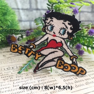 Betty Boop การ์ตูน ตัวรีดติดเสื้อ อาร์มรีด อาร์มปัก ตกแต่งเสื้อผ้า หมวก กระเป๋า แจ๊คเก็ตยีนส์ Movie Embroidered Iron ...