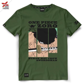 สินค้า Dextreme เสื้อยืดวันพีซ (DOP-1470) One Piece ลาย Zoro โซโล มี สีเขียว และ สีดำ