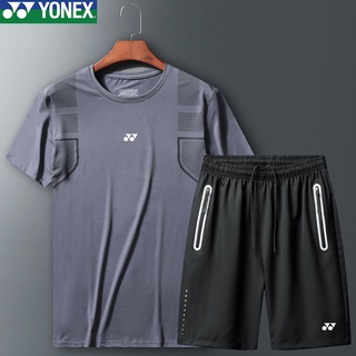 Yonex ชุดกีฬา ชุดแบดมินตันชาย ชุดกีฬาแขนสั้นขาสั้น ชุดกีฬาสำหรับตีแบดมินตัน
