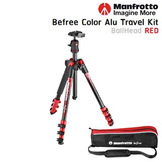 Manfrotto Befree Color Aluminium Travel Tripod kit, Red | MKBFRA4RD-BH ขาตั้งกล้อง
