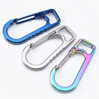 CNEDC Titanium Alloy Hang Up Keychain Spring Buckle Carabiner Flashlight Buckle Multi Tools