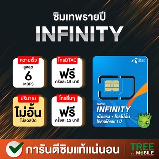 ภาพขนาดย่อของภาพหน้าปกสินค้าซิมเทพ infinity  (เลือกเบอร์ชุด4) โทรฟรีทุกค่ายไม่อั้น  เน็ตไม่อั้น  ความเร็ว6Mbps /ร้าน TreeMobile /Tree Mobile จากร้าน treemobile บน Shopee