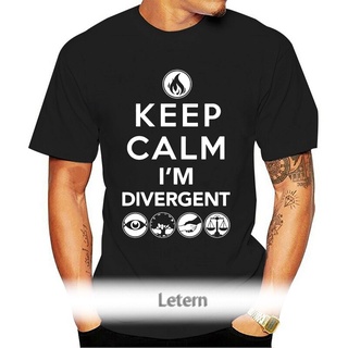 เสื้อยืดผ้าฝ้ายพิมพ์ลายขายดี เสื้อยืด คอกลม ผ้าฝ้าย พิมพ์ลาย Keep Calm Im Divergent Private สําหรับผู้ชาย