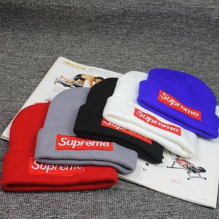 หมวกบันนี่ไหมพรม Supreme มี5สีพร้อมส่ง หมวกสไตล์เกาหลีสำหรับผู้หญิงและผู้ชาย ใส่กันหนาวเท่ห์ ๆ