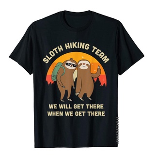 เสื้อยืดโอเวอร์ไซส์เสื้อยืด ผ้าฝ้าย พิมพ์ลาย Sloth Hiking Team สไตล์จีน วินเทจ ตลก ของขวัญ สําหรับผู้ชายS-4XL