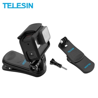 Telesin อุปกรณ์เสริมกล้อง GoPro Hero 12 11 10 9 8 7 6 Insta360 SJCAM EKEN Osmo หมุนได้ 360 องศา