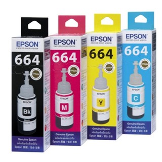 ภาพหน้าปกสินค้าEPSON Ink Bottle ขวดน้ำหมึก 664 Black/Cyan/Magenta/Yellow สีดำ/สีฟ้า/สีม่วงแดง/สีเหลือง 70 ml ที่เกี่ยวข้อง