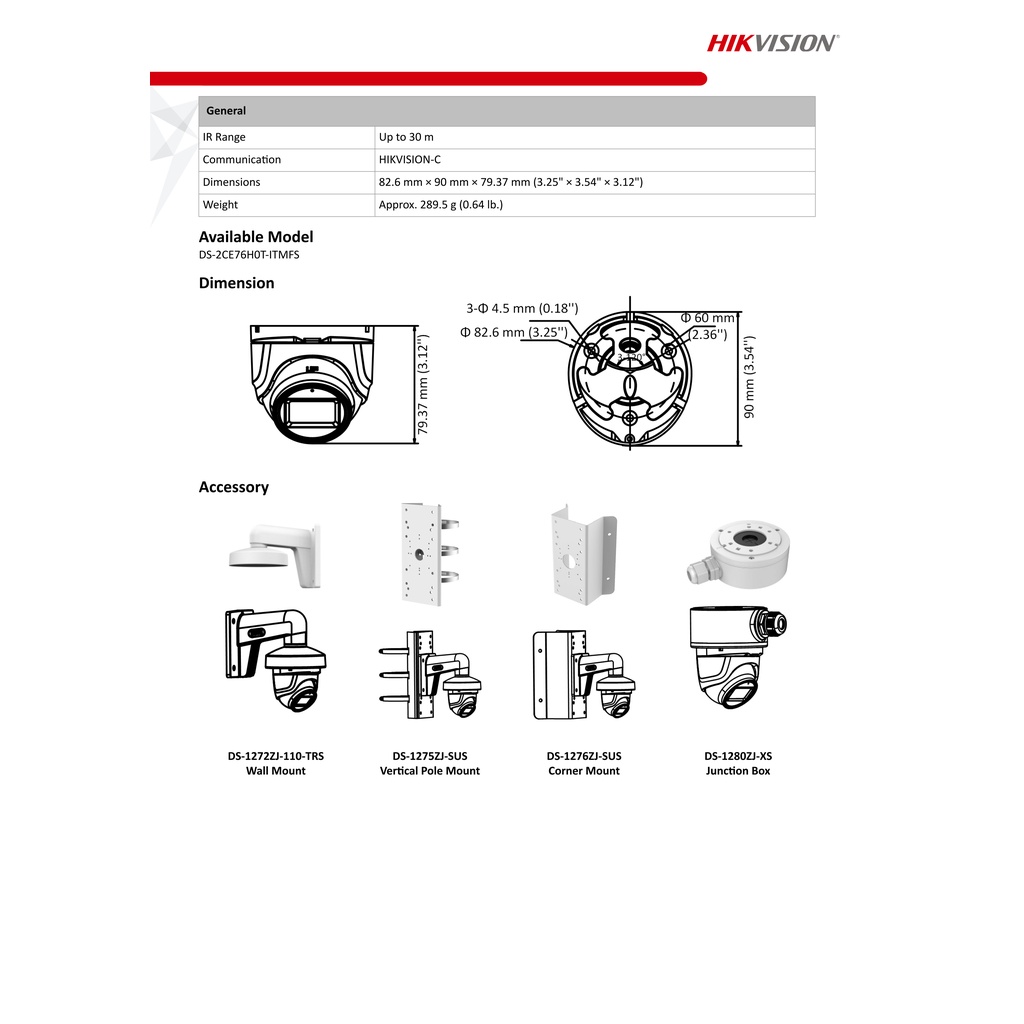 hikvision-กล้องวงจรปิด-ความละเอียด-5mp-รุ่น-ds-2ce76h0t-itmfs-มีไมค์ในตัว