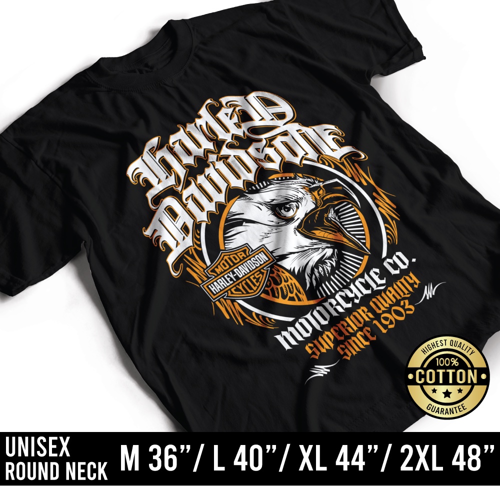 new-fullyshop-เสื้อยืดคอกลมสกรีนลาย-eagle-harley-davidson