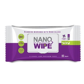 ภาพหน้าปกสินค้าNano Wipe ขนาด 18x20 cm. 80 แผ่น หมดอายุ 05/2025 ผ้าเปียกเช็ดตัว ทิชชู่เปียก สูตรนาโนซิลเวอร์ สำหรับสุนัข แมว กระต่าย ที่เกี่ยวข้อง