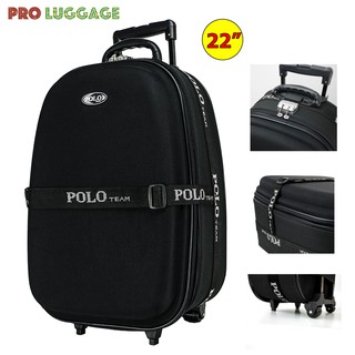 POLO กระเป๋าเดินทาง 22 นิ้ว แบบซิปขยาย พร้อมสายรัดกระเป๋า รุ่น POLO26100 (Black)