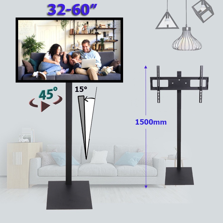 ภาพหน้าปกสินค้าขาแขวนทีวี ขาตั้งทีวี Display 32-60 นิ้ว ชนิดเคลื่อนย้ายไม่ได้ (32-60นิ้ว, สูง1.5m.)/26-55 นิ้ว(ติดผนัง)