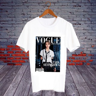 เสื้อยืดดารา Fanmade แฟนเมด คำพูด แฟนคลับ ศิลปินเกาหลี KP101 - ATEEZ Seonghwa นิตยสาร vogue