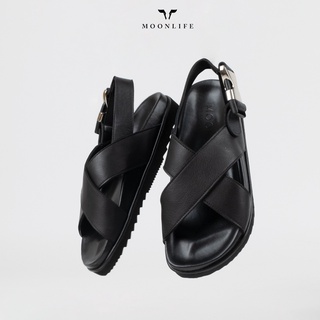 สินค้า Moonlife Monomal - Black รองเท้าหนังวัวแท้