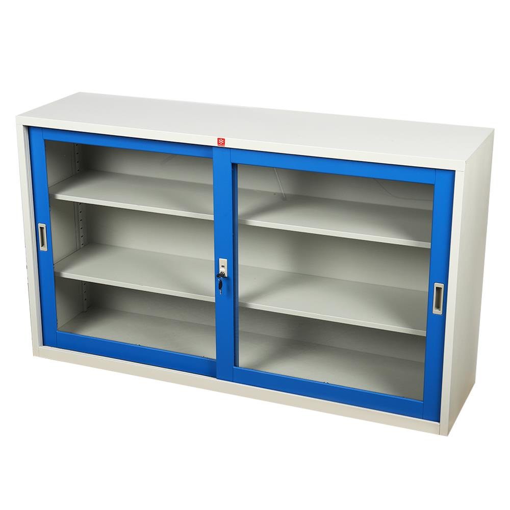 file-cabinet-cabinet-steel-ksg-150-rg-blue-office-furniture-home-amp-furniture-ตู้เอกสาร-ตู้เหล็กบานเลื่อนกระจก-ksg-150-rg