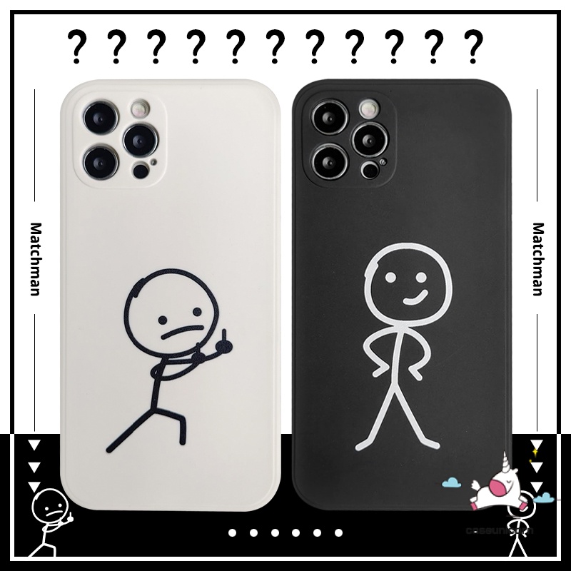 ภาพหน้าปกสินค้าFunny Cartoon Couple Phone Case for iPhone 13 11 12 Pro Max XR X XS MAX 6 6S 7 8 Plus Cute Line Character Soft Cover จากร้าน caseunicorn.th บน Shopee