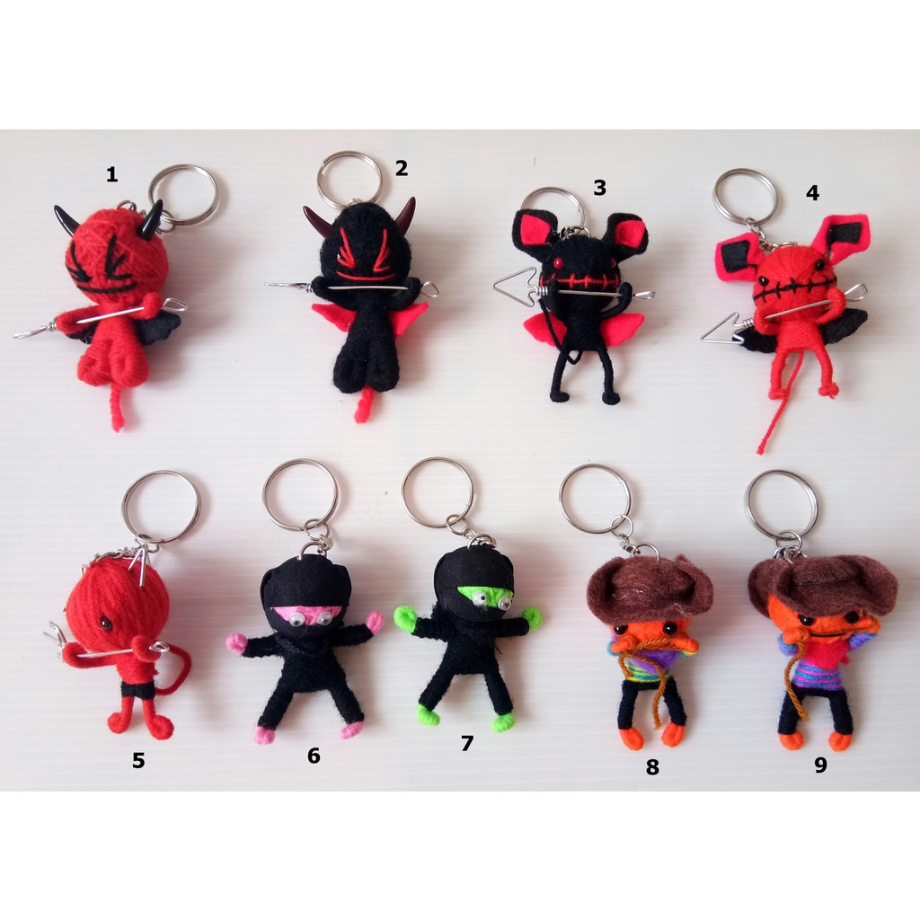 ตุ๊กตาวูดู-โมเดล-devil-mouse-ninja-cowboy-voodoo-string-doll-keychain-figure-keyring-handcraft-gift-3