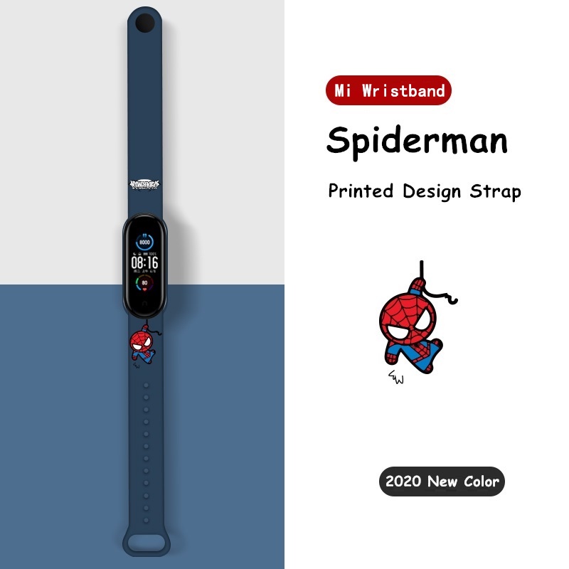 ภาพหน้าปกสินค้าสายนาฬิกาข้อมือ ลายการ์ตูน Spiderman Snoopy Pikachu แบบเปลี่ยน สําหรับ Xiaomi Mi Band 3 4 MiBand 4 3 Sport Version จากร้าน bmlfantasy.th บน Shopee
