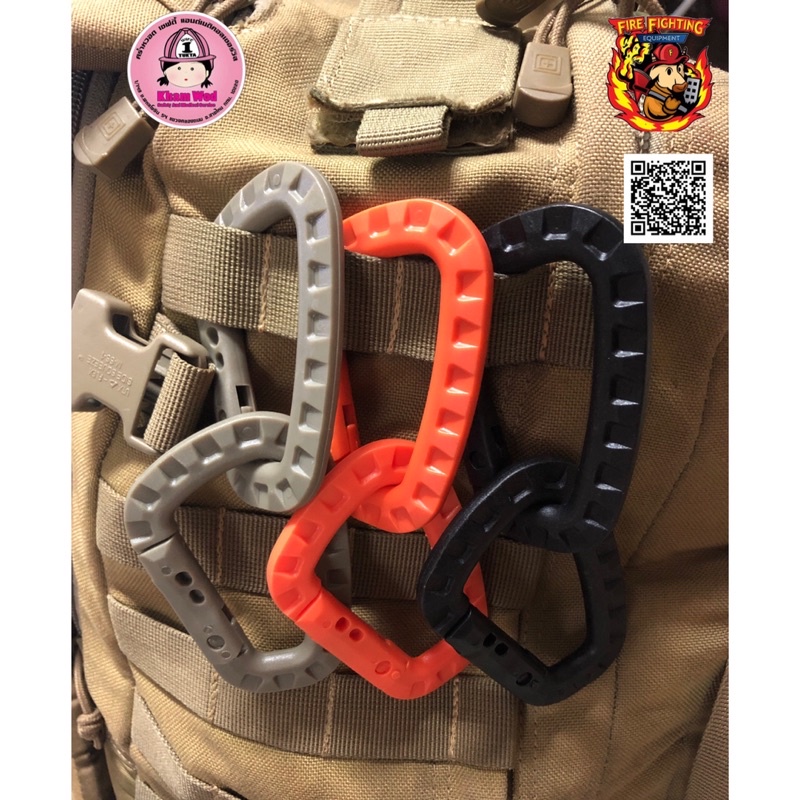 รูปภาพสินค้าแรกของคร่ำหวอดเซฟตี้ Carabiner Snaplink ตะขอพวงกุญแจ ยุทธวิธี คาราบิเนอร์ สแนปลิ้งค์ ตะขอพลาสติก