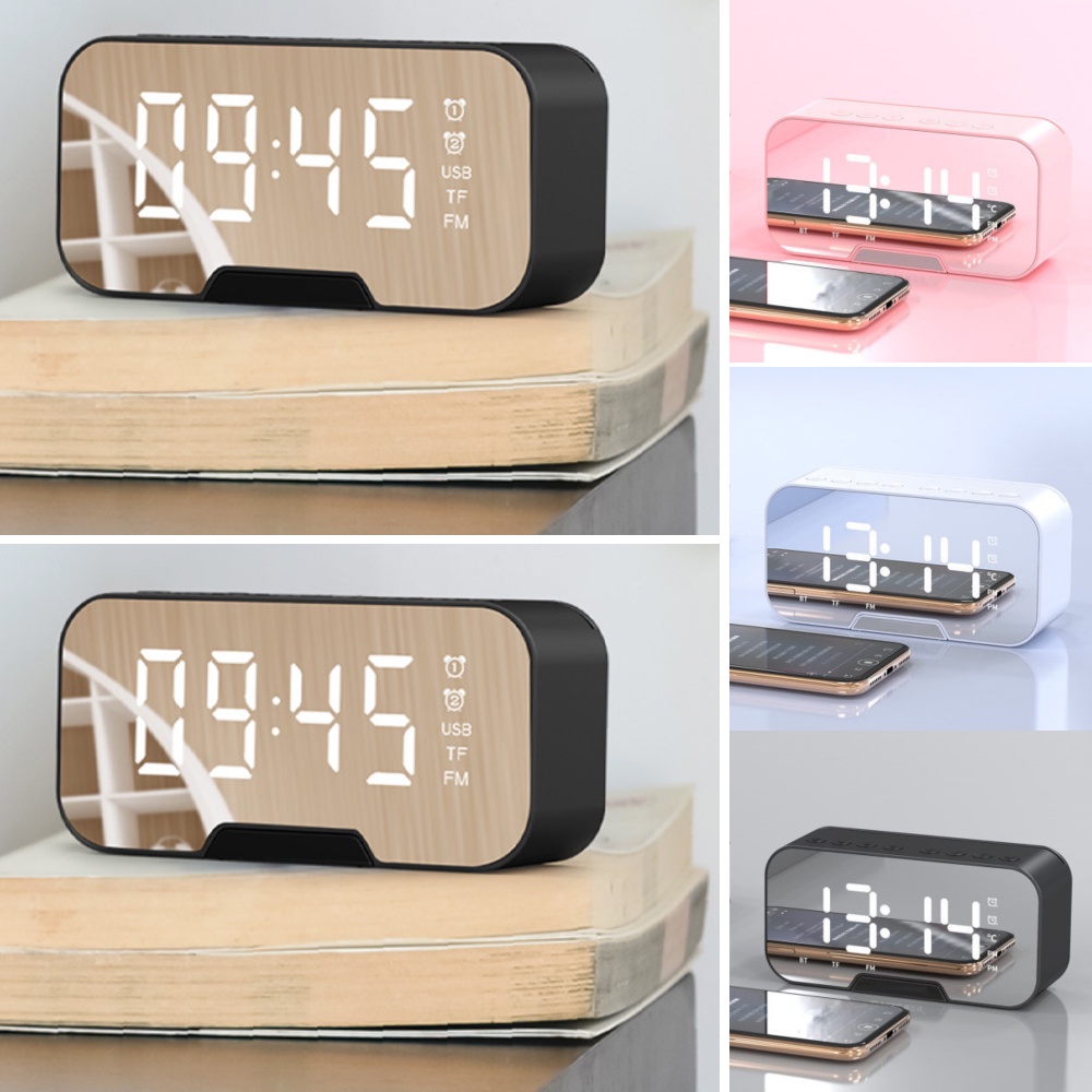 รูปภาพสินค้าแรกของลำโพงนาฬิกา ลําโพงนาฬิกาปลุก alarm clock ลําโพงบลูทูลพกพา ลําโพงบลูทูธ bluetooth 5.0 มีจอLed ลําโพงเสียบUSB