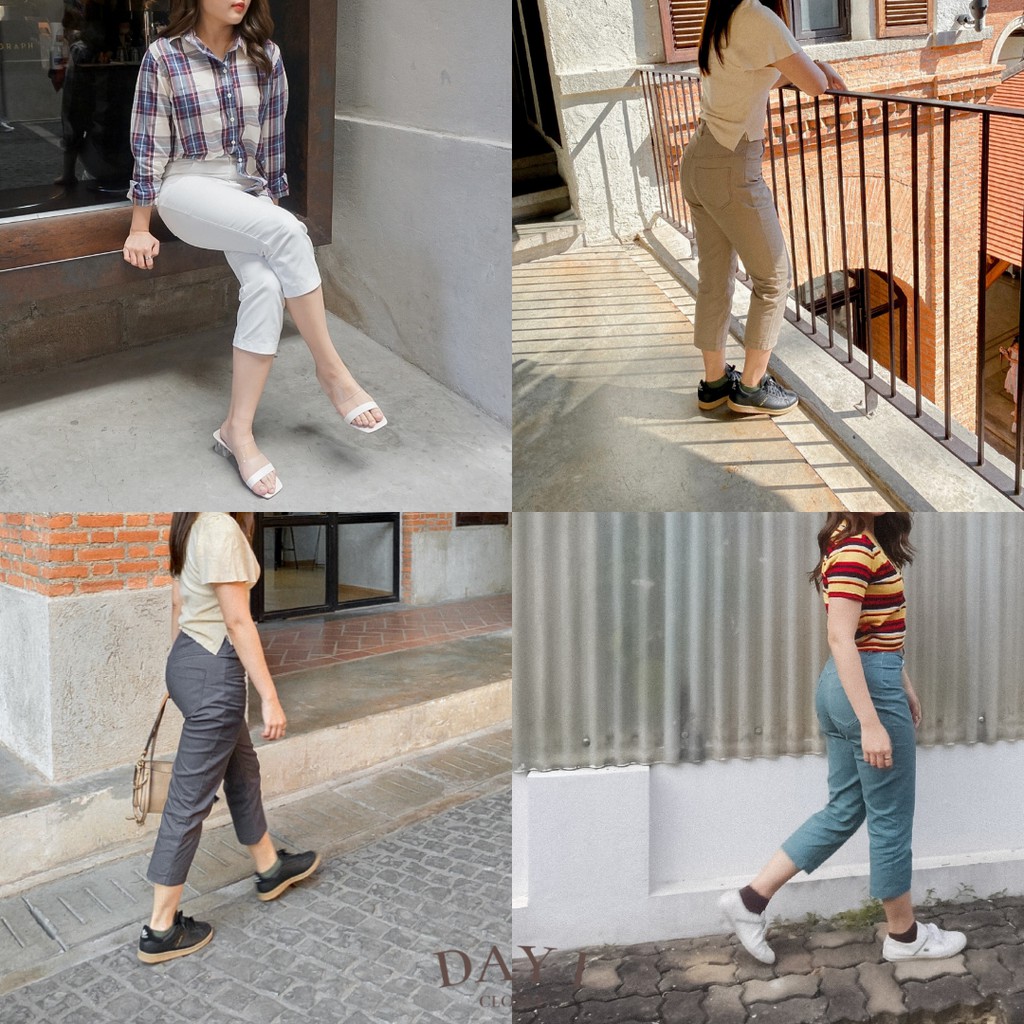 กางเกงขายาวพร้อมส่ง-รุ่น-day-i-pants-chloe-autumn-green