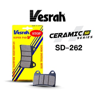 ผ้าเบรค หน้า Ducati Monster 795 796 Brembo 4 Pot BMW F800 Benelli Aprilia KTM สำหรับ รถหลายรุ่นมากๆ Vesrah Japan SD-262