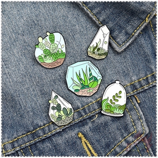 ★ Potted Cactus / Aloe - Terrariums Brooches ★ 1Pc Cartoon Fashion Doodle Enamel Pins Backpack Button Badge Brooch