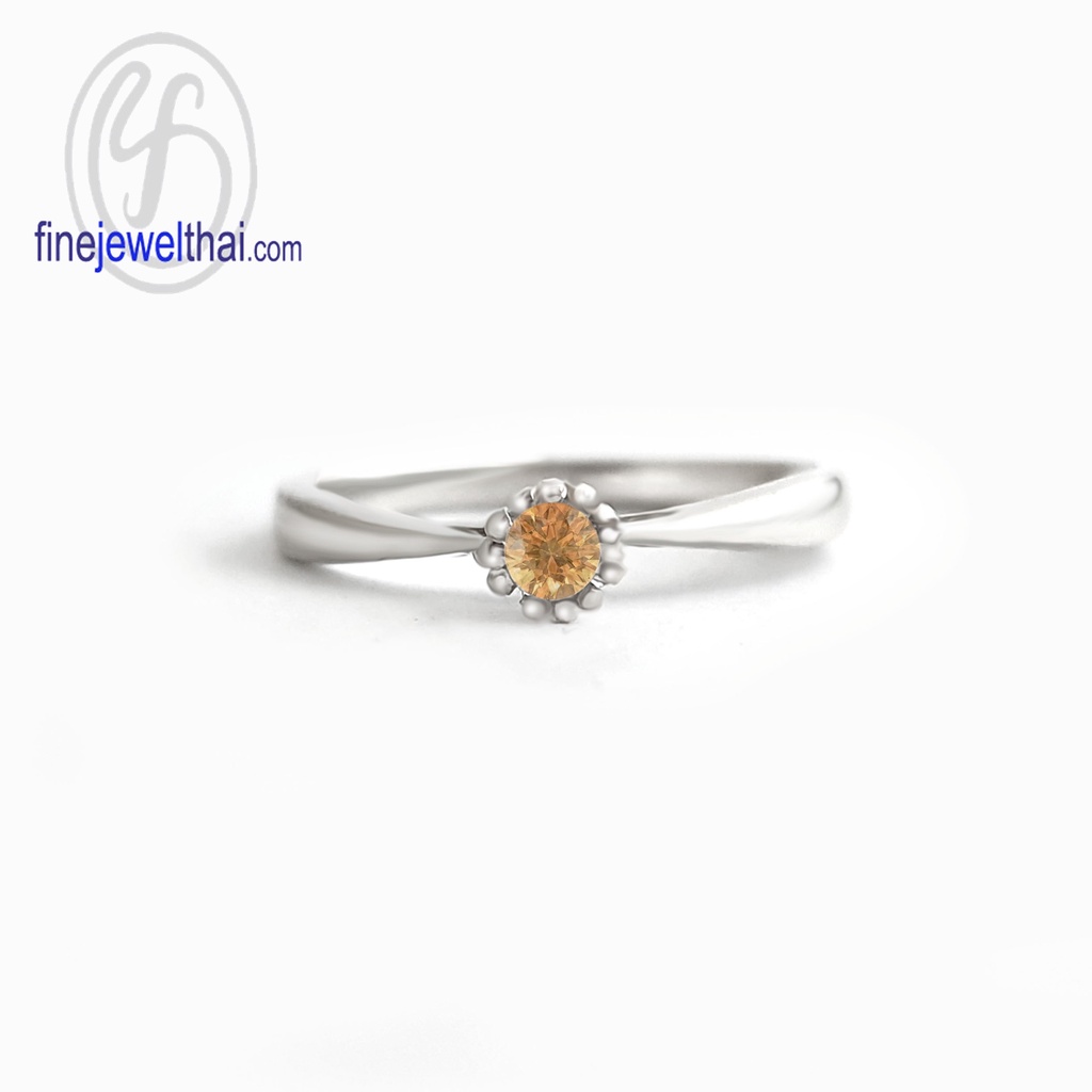 finejewelthai-แหวนบุษราคัม-บุษราคัม-แหวนพลอย-แหวนประจำเดือนเกิด-yellow-sapphire-silver-ring-birthstone-r1377yl