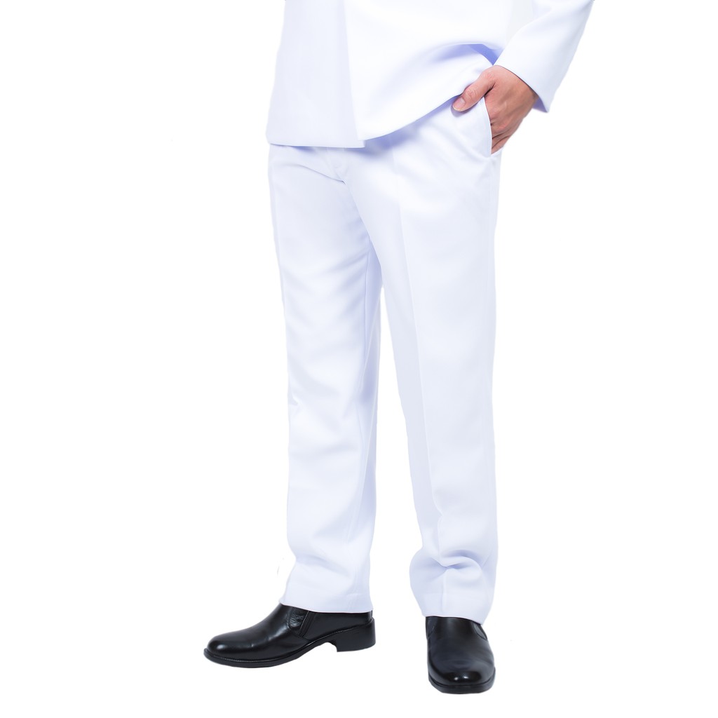 ภาพสินค้าชุดปกติขาวชาย กางเกงขาวชายขาว โอโม่ กางเกงชุดปกติขาวชาย จากร้าน famousonline บน Shopee ภาพที่ 1