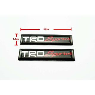 2ชิ้นป้ายโลโก้เลซิ่น TRD Sportivo พื้นดำขนาด 6.0x1.4cm ติดตั้งด้วยเทปกาวสองหน้าด้านหลัง จัดส่งเร็วสินค้าดีมีคุณภาพ