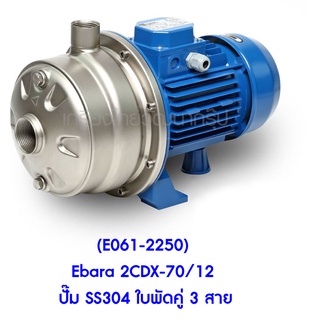 ** (E061-2250) Ebara 2CDX-70/12 ปั๊ม SS304 ใบพัดคู่ 3 สาย