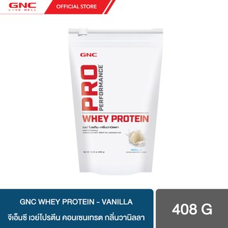 สินค้า GNC Whey Protein Concentrate – Vanilla 408g \"เวย์โปรตีน คอนเซนเทรต กลิ่นวนิลา 408 กรัม\"