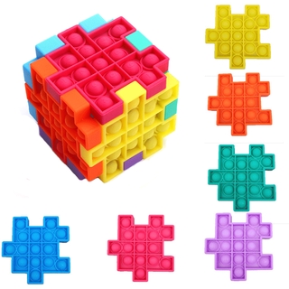 ของเล่น Pop It Cube ช่วยบรรเทาความเครียด 6 ชิ้น / ชุด