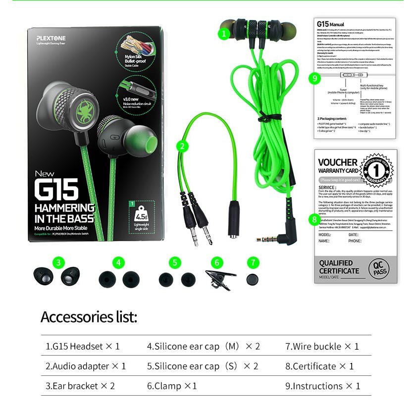 ภาพสินค้าPlextone G15 V.3 หูฟังเกมมิ่ง สุดคุ้ม รับประกัน 1 ปี Gaming Earphones 1 Year Warranty จากร้าน kadonlinestorethailand บน Shopee ภาพที่ 6