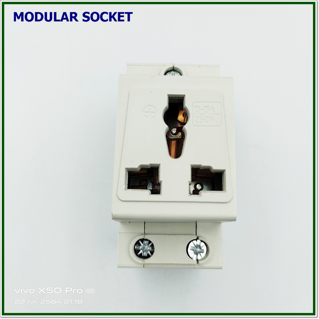 ac30-modular-socket-ปลั๊กตัวเมียสามตาแบบยึดรางปีกนกเหมาะสำหรับติดในตู้ไฟ-แรงดันไฟฟ้า-250v-กระแส-10-16a-สินค้าพร้อมส่ง