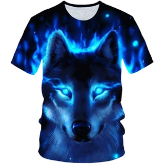 เสื้อยืด พิมพ์ลายหมาป่า 3D แฟชั่นฤดูร้อน สําหรับเด็กผู้ชาย ผู้หญิง 4-16 ปี 2022