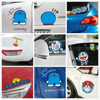 ภาพขนาดย่อของสินค้าDoraemon Car Stickers Waterproof Reflective Car Decals Rearview Mirror Stickers Eyebrow Sticker Door Window Stickers