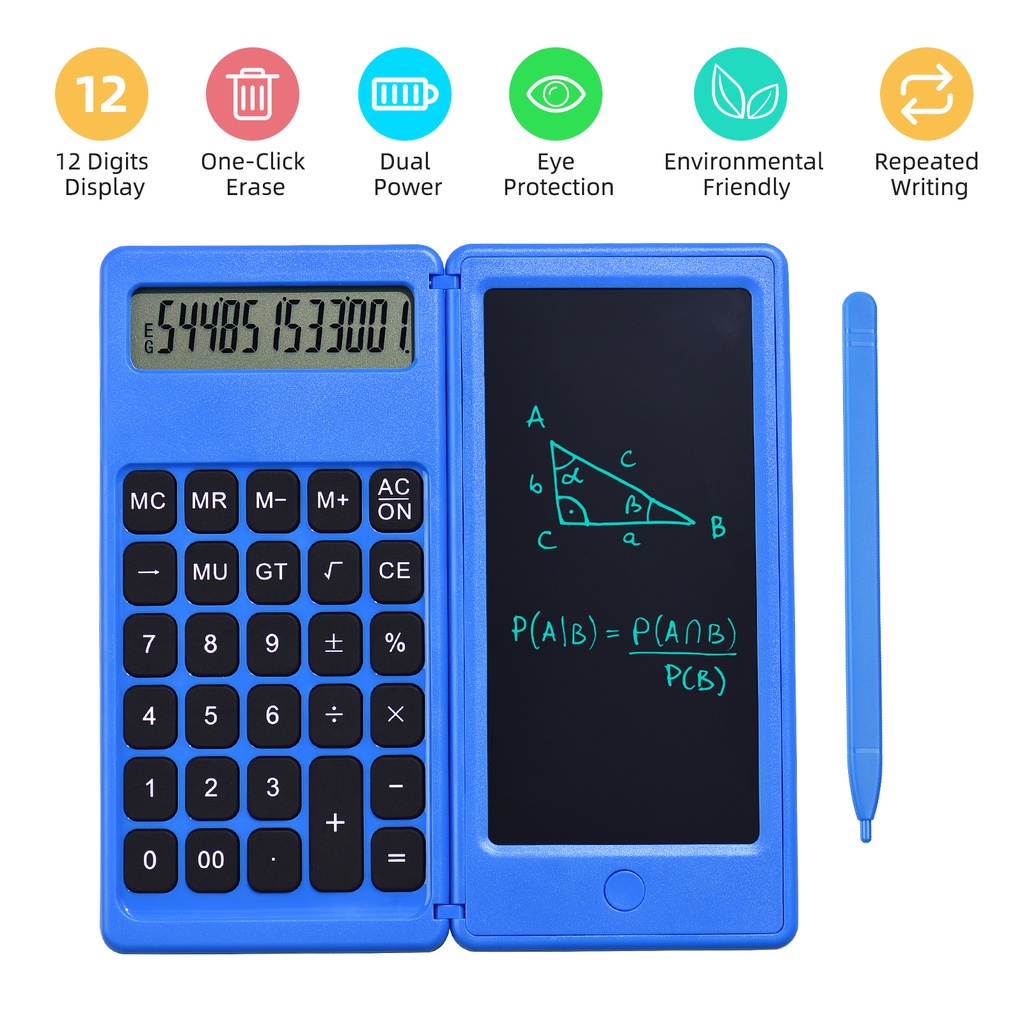 foldable-calculator-amp-amp-6-inch-lcd-writing-tablet-digital-drawing-pad-12-digits-display-with-stylus-pen-erase-button-f