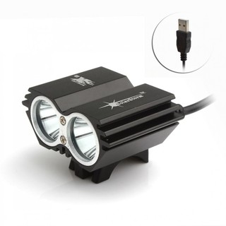 ไฟพลังงานแสงอาทิตย์ 5000 Lm X 2 Cree Xm - L T 6 Usb Ledไฟหน้าจักรยาน