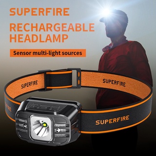 Superfire HL75-X ไฟฉายคาดศีรษะ LED ชาร์จไฟได้ สว่าง ระยะไกล กันน้ํา ชาร์จไฟได้