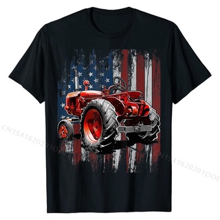 เสื้อสาวอวบ - ผู้ชาย tshirt oversize รถแทรกเตอร์รักชาติอเมริกันธงรถแทรกเตอร์เกษตรกรฟาร์มของขวัญเสื้
