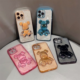 เคส TPUใส หมี3Dกากเพชร A5(2020) A9(2020) A96 A53 A15 A16 A53 A57(4G) A57(5G) A77(5G) A31