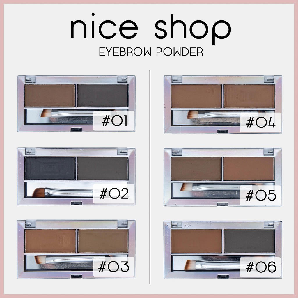 ภาพหน้าปกสินค้าNice Shop Eyebrow Powder เขียนคิ้วตลับ 2 ช่อง  พร้อมแปรงหัวตัดและแปรงเบลน จากร้าน xinnshop บน Shopee