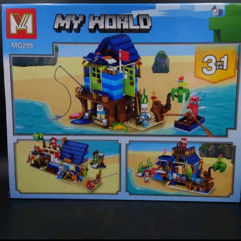 เลโก้-มายคราฟ-my-world-mg299-ชุด-บ้านพักตากอากาศ-3-in-1-ราคาถูก-พร้อมส่ง