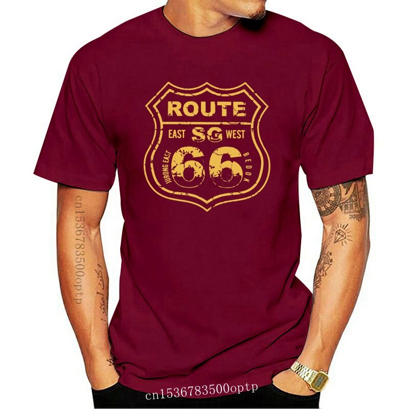 เสื้อยืดผู้หญิง-ขายร้อนคลาสสิกเสื้อยืดวินเทจเส้นทาง66ความทุกข์แม่ถนนชายแขนสั้นระบายอากาศกรันจ์สหร