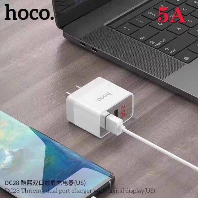 hoco-dc28-2usb-หัวชาร์จ-5a-พร้อมส่ง