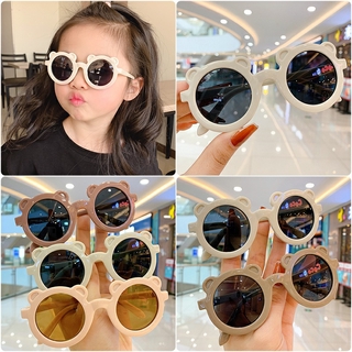 สินค้า (JIUERBA)COD แว่นตากันแดดแฟชั่นเกาหลีทรงกลมเด็กแว่นตาเด็ก UV400 แว่นตากันแดดทรงหมี