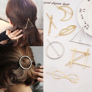 Triangle Moon Round Hairpin Edge Clip Hair Clip Female Alloy Hairpin Fashion Accessories